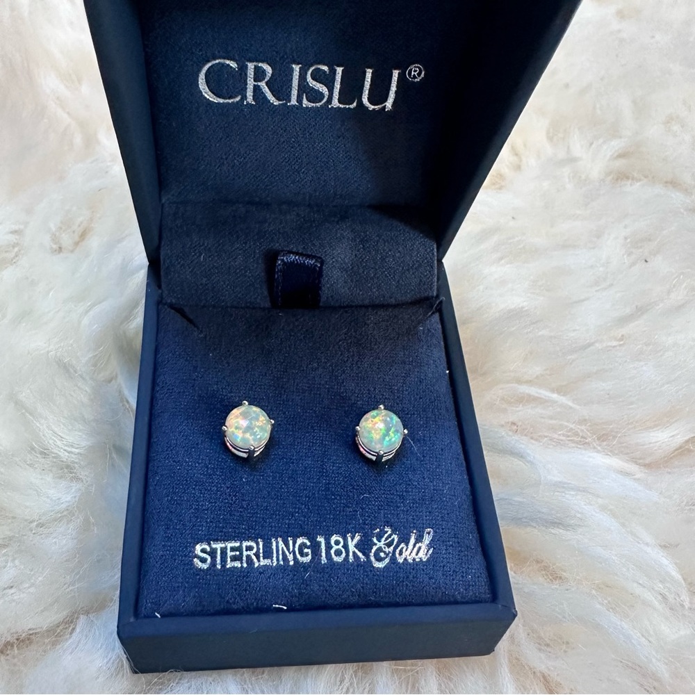 Crislu Opal Stud Earrings
